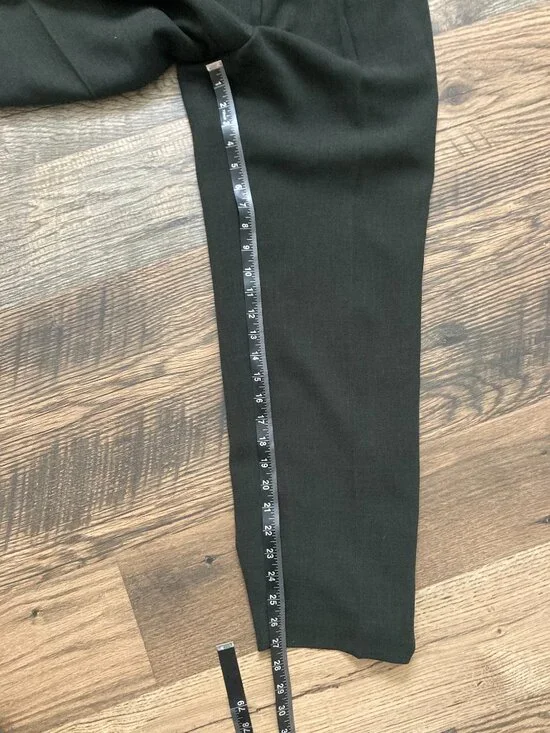 Kasper Dark Green Striped Blazer Pants Lined Polyester Suit Size 8P Women’s - Picture 4 of 11